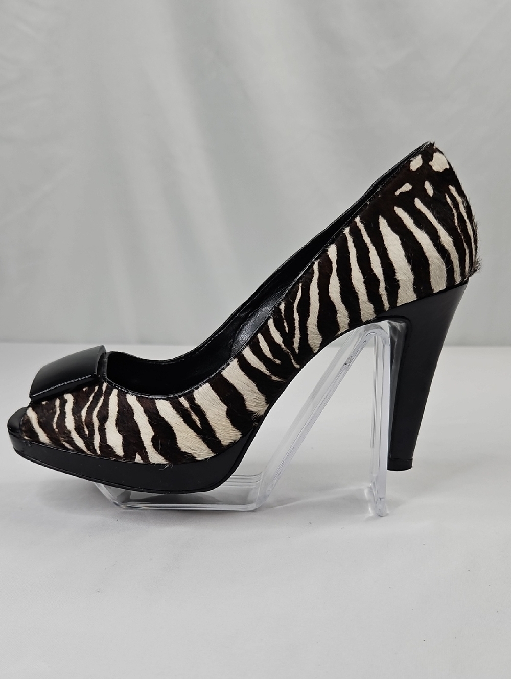 Ann Taylor Zebra Print Calf Hair Platform Pumps Size 8